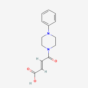 molecular formula C14H16N2O3 B2926600 (E)-4-oxo-4-(4-phenylpiperazin-1-yl)but-2-enoic acid CAS No. 72547-39-8