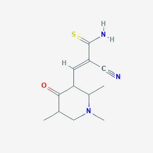 molecular formula C12H17N3OS B2926601 (2E)-2-氰基-3-(1,2,5-三甲基-4-氧代哌啶-3-基)丙-2-烯硫酰胺 CAS No. 351459-00-2