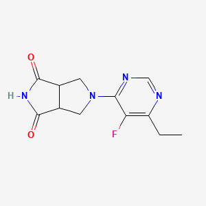 molecular formula C12H13FN4O2 B2926609 5-(6-Ethyl-5-fluoropyrimidin-4-yl)-3a,4,6,6a-tetrahydropyrrolo[3,4-c]pyrrole-1,3-dione CAS No. 2415569-79-6