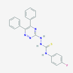 molecular formula C22H17FN6S B292661 2-(5,6-diphenyl-1,2,4-triazin-3-yl)-N-(4-fluorophenyl)hydrazinecarbothioamide 