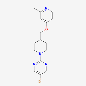 molecular formula C16H19BrN4O B2926612 5-Bromo-2-[4-[(2-methylpyridin-4-yl)oxymethyl]piperidin-1-yl]pyrimidine CAS No. 2379993-79-8