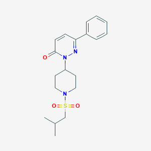 molecular formula C19H25N3O3S B2926613 2-[1-(2-Methylpropylsulfonyl)piperidin-4-yl]-6-phenylpyridazin-3-one CAS No. 2415534-23-3