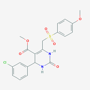 molecular formula C20H19ClN2O6S B2926616 Methyl 4-(3-chlorophenyl)-6-(((4-methoxyphenyl)sulfonyl)methyl)-2-oxo-1,2,3,4-tetrahydropyrimidine-5-carboxylate CAS No. 899725-69-0