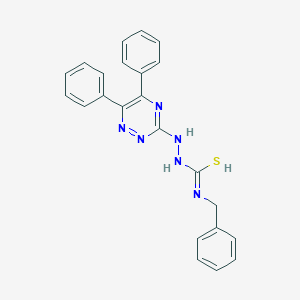 molecular formula C23H20N6S B292662 N'-benzyl-N-[(5,6-diphenyl-1,2,4-triazin-3-yl)amino]carbamimidothioic acid 