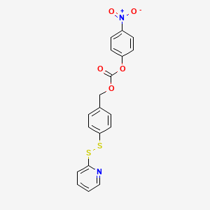 molecular formula C19H14N2O5S2 B2926622 4-硝基苯基 4-(吡啶-2-基二硫基)苄基碳酸酯 CAS No. 1151989-04-6