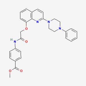 B2926626 Methyl 4-(2-((2-(4-phenylpiperazin-1-yl)quinolin-8-yl)oxy)acetamido)benzoate CAS No. 941903-69-1