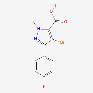 molecular formula C11H8BrFN2O2 B2926627 4-bromo-3-(4-fluorophenyl)-1-methyl-1H-pyrazole-5-carboxylic acid CAS No. 1245062-52-5