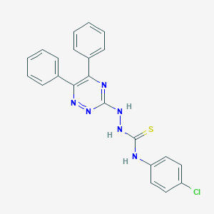 molecular formula C22H17ClN6S B292663 N-(4-chlorophenyl)-2-(5,6-diphenyl-1,2,4-triazin-3-yl)hydrazinecarbothioamide 