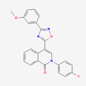 molecular formula C24H16FN3O3 B2926630 2-(4-fluorophenyl)-4-[3-(3-methoxyphenyl)-1,2,4-oxadiazol-5-yl]isoquinolin-1(2H)-one CAS No. 1326849-76-6