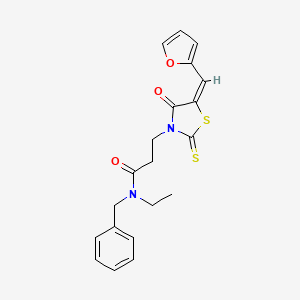 molecular formula C20H20N2O3S2 B2926632 (E)-N-benzyl-N-ethyl-3-(5-(furan-2-ylmethylene)-4-oxo-2-thioxothiazolidin-3-yl)propanamide CAS No. 682784-39-0