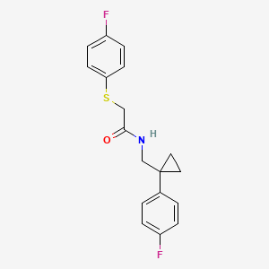 N-((1-(4-fluorophenyl)cyclopropyl)methyl)-2-((4-fluorophenyl)thio)acetamide