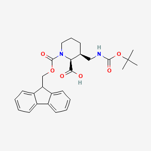 (2S,3S)-1-(9H-Fluoren-9-ylmethoxycarbonyl)-3-[[(2-methylpropan-2-yl)oxycarbonylamino]methyl]piperidine-2-carboxylic acid