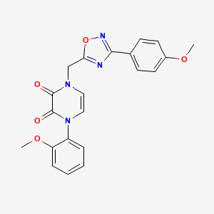 1-(2-methoxyphenyl)-4-((3-(4-methoxyphenyl)-1,2,4-oxadiazol-5-yl)methyl)pyrazine-2,3(1H,4H)-dione