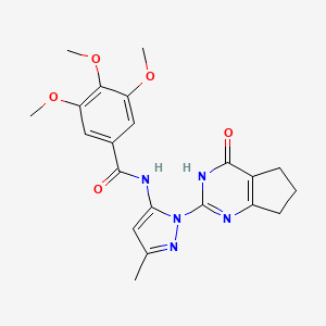 3,4,5-trimethoxy-N-(3-methyl-1-(4-oxo-4,5,6,7-tetrahydro-3H-cyclopenta[d]pyrimidin-2-yl)-1H-pyrazol-5-yl)benzamide