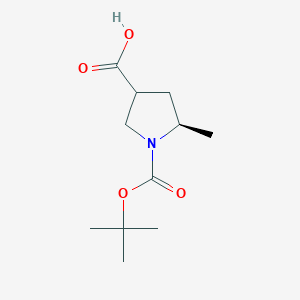 molecular formula C11H19NO4 B2926648 (5R)-1-[(tert-butoxy)carbonyl]-5-methylpyrrolidine-3-carboxylic acid CAS No. 2102403-69-8