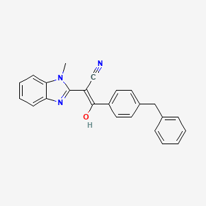 molecular formula C24H19N3O B2926649 (E)-3-(4-苄基苯基)-2-(1-甲基-1H-苯并[d]咪唑-2(3H)-亚甲基)-3-氧代丙腈 CAS No. 392248-40-7