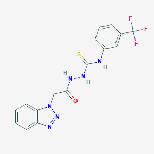 molecular formula C16H13F3N6OS B292665 2-(1H-1,2,3-benzotriazol-1-ylacetyl)-N-[3-(trifluoromethyl)phenyl]hydrazinecarbothioamide 