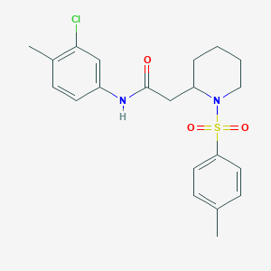 molecular formula C21H25ClN2O3S B2926652 N-(3-氯-4-甲苯基)-2-(1-甲苯磺酰基哌啶-2-基)乙酰胺 CAS No. 941904-52-5