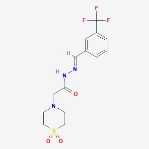 2-(1,1-dioxo-1lambda~6~,4-thiazinan-4-yl)-N'-{(E)-[3-(trifluoromethyl)phenyl]methylidene}acetohydrazide