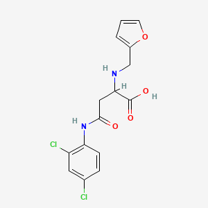 molecular formula C15H14Cl2N2O4 B2926658 4-(2,4-Dichloroanilino)-2-(furan-2-ylmethylamino)-4-oxobutanoic acid CAS No. 1025759-11-8