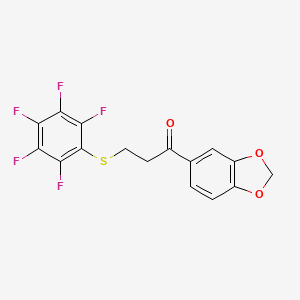 1-(1,3-Benzodioxol-5-yl)-3-[(2,3,4,5,6-pentafluorophenyl)sulfanyl]-1-propanone