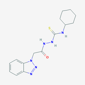 molecular formula C15H20N6OS B292666 1-[[2-(1-苯并三唑基)-1-氧代乙基]氨基]-3-环己基硫脲 