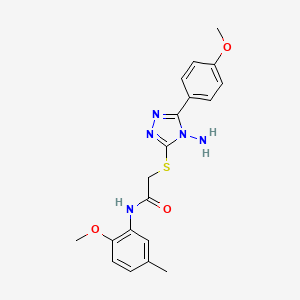 molecular formula C19H21N5O3S B2926660 2-{[4-amino-5-(4-methoxyphenyl)-4H-1,2,4-triazol-3-yl]sulfanyl}-N-(2-methoxy-5-methylphenyl)acetamide CAS No. 843625-19-4