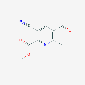 molecular formula C12H12N2O3 B2926662 Ethyl 5-acetyl-3-cyano-6-methyl-2-pyridinecarboxylate CAS No. 1242262-09-4