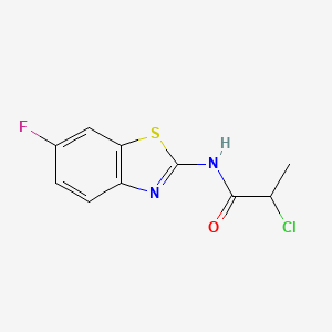 molecular formula C10H8ClFN2OS B2926663 2-氯-N-(6-氟-1,3-苯并噻唑-2-基)丙酰胺 CAS No. 944890-57-7