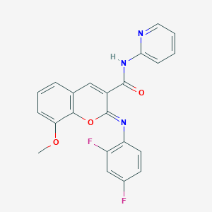 molecular formula C22H15F2N3O3 B2926665 (2Z)-2-[(2,4-difluorophenyl)imino]-8-methoxy-N-(pyridin-2-yl)-2H-chromene-3-carboxamide CAS No. 1327172-79-1