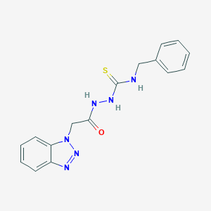 molecular formula C16H16N6OS B292667 2-(1H-1,2,3-benzotriazol-1-ylacetyl)-N-benzylhydrazinecarbothioamide 