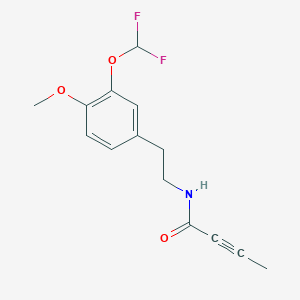 molecular formula C14H15F2NO3 B2926673 N-[2-[3-(Difluoromethoxy)-4-methoxyphenyl]ethyl]but-2-ynamide CAS No. 2411254-67-4