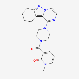 molecular formula C21H24N6O2 B2926677 1-methyl-3-(4-(7,8,9,10-tetrahydropyrazino[1,2-b]indazol-1-yl)piperazine-1-carbonyl)pyridin-2(1H)-one CAS No. 2034347-41-4