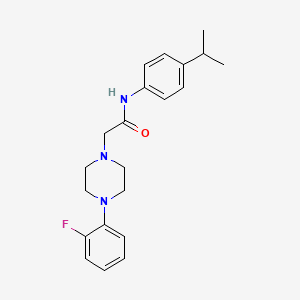 molecular formula C21H26FN3O B2926683 2-[4-(2-氟苯基)哌嗪-1-基]-N-[4-(丙烷-2-基)苯基]乙酰胺 CAS No. 329080-41-3