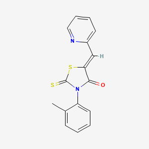 molecular formula C16H12N2OS2 B2926684 (Z)-5-(吡啶-2-基亚甲基)-2-硫代-3-(邻甲苯基)噻唑烷-4-酮 CAS No. 157325-77-4