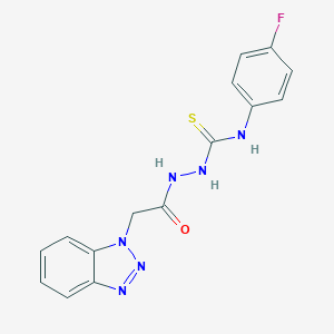 molecular formula C15H13FN6OS B292669 2-(1H-1,2,3-benzotriazol-1-ylacetyl)-N-(4-fluorophenyl)hydrazinecarbothioamide 