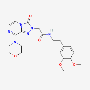molecular formula C21H26N6O5 B2926690 N-(3,4-dimethoxyphenethyl)-2-(8-morpholino-3-oxo-[1,2,4]triazolo[4,3-a]pyrazin-2(3H)-yl)acetamide CAS No. 1251626-63-7
