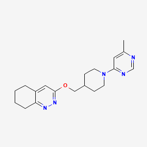 molecular formula C19H25N5O B2926691 3-((1-(6-Methylpyrimidin-4-yl)piperidin-4-yl)methoxy)-5,6,7,8-tetrahydrocinnoline CAS No. 2309309-28-0