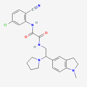 molecular formula C24H26ClN5O2 B2926692 N1-(5-chloro-2-cyanophenyl)-N2-(2-(1-methylindolin-5-yl)-2-(pyrrolidin-1-yl)ethyl)oxalamide CAS No. 921923-82-2