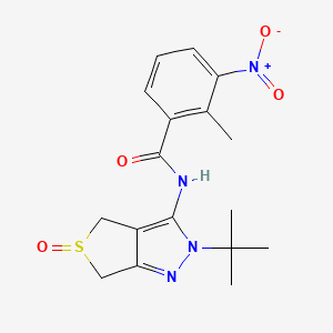 molecular formula C17H20N4O4S B2926697 N-(2-tert-butyl-5-oxo-4,6-dihydrothieno[3,4-c]pyrazol-3-yl)-2-methyl-3-nitrobenzamide CAS No. 1007195-15-4