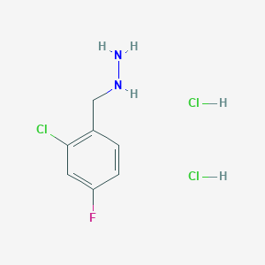 molecular formula C7H10Cl3FN2 B2926704 [(2-Chloro-4-fluorophenyl)methyl]hydrazine dihydrochloride CAS No. 2044707-02-8