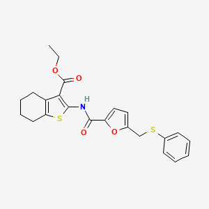 Ethyl 2-(5-((phenylthio)methyl)furan-2-carboxamido)-4,5,6,7-tetrahydrobenzo[b]thiophene-3-carboxylate