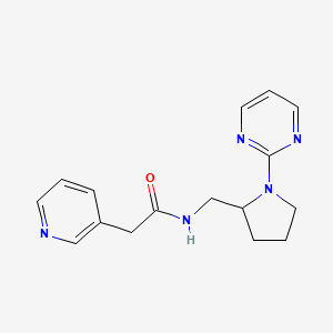 2-(pyridin-3-yl)-N-{[1-(pyrimidin-2-yl)pyrrolidin-2-yl]methyl}acetamide