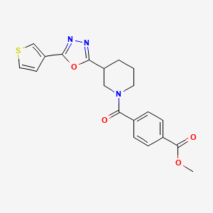 Methyl 4-(3-(5-(thiophen-3-yl)-1,3,4-oxadiazol-2-yl)piperidine-1-carbonyl)benzoate