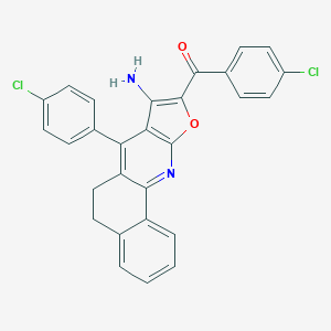 molecular formula C28H18Cl2N2O2 B292673 [8-Amino-7-(4-chlorophenyl)-5,6-dihydrobenzo[h]furo[2,3-b]quinolin-9-yl](4-chlorophenyl)methanone 