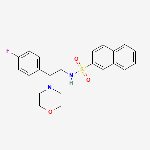 molecular formula C22H23FN2O3S B2926735 N-[2-(4-氟苯基)-2-(吗啉-4-基)乙基]萘-2-磺酰胺 CAS No. 941960-21-0