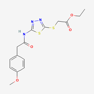 Ethyl 2-((5-(2-(4-methoxyphenyl)acetamido)-1,3,4-thiadiazol-2-yl)thio)acetate