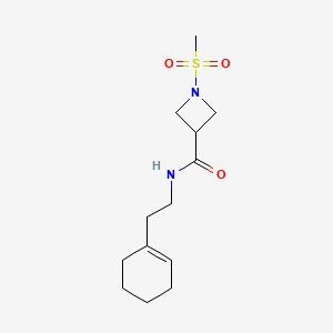 molecular formula C13H22N2O3S B2926743 N-(2-(cyclohex-1-en-1-yl)ethyl)-1-(methylsulfonyl)azetidine-3-carboxamide CAS No. 1428348-57-5