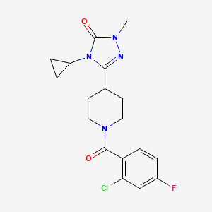 3-(1-(2-chloro-4-fluorobenzoyl)piperidin-4-yl)-4-cyclopropyl-1-methyl-1H-1,2,4-triazol-5(4H)-one