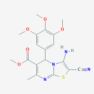 molecular formula C19H20N4O5S B292675 methyl 3-amino-2-cyano-7-methyl-5-(3,4,5-trimethoxyphenyl)-5H-[1,3]thiazolo[3,2-a]pyrimidine-6-carboxylate 